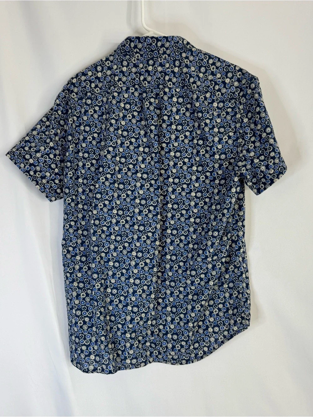 J. Crew Navy Floral Short-Sleeve Button-Down Shirt